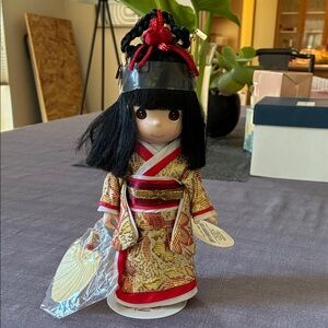 Precious Moments Doll in Red and Gold Kimono